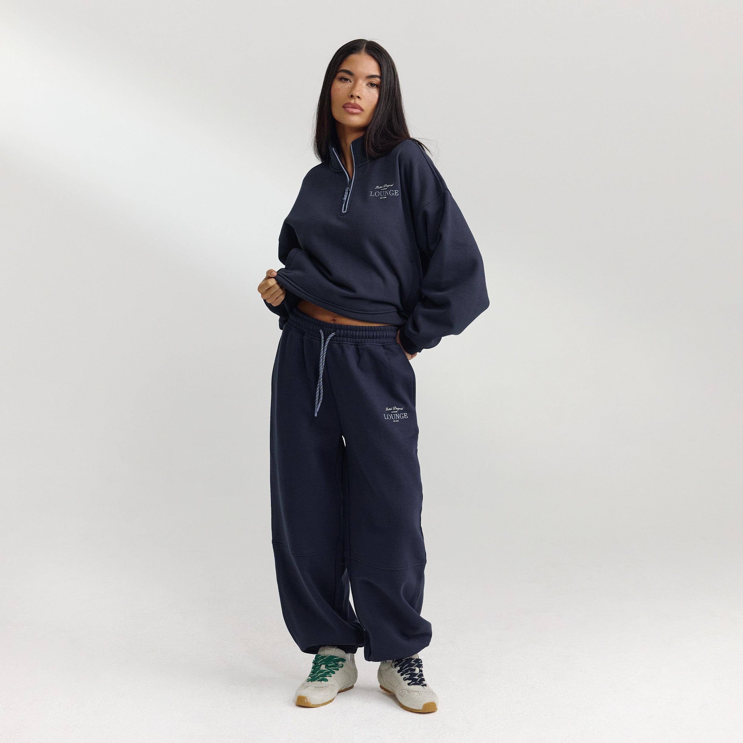Barrel Leg Sweatpants - Dark Blue alternate