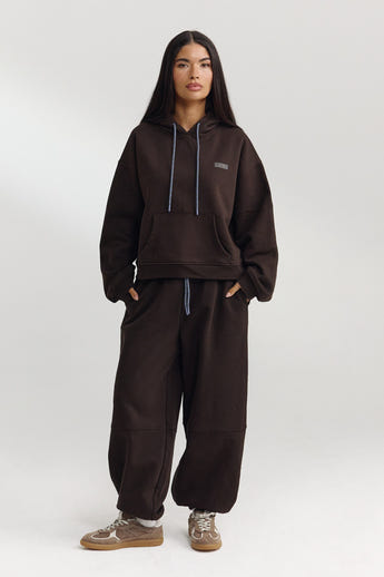 Barrel Leg Sweatpants - Dark Chocolate alternate