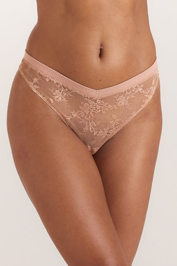 Lace Nurture Thong - Honey