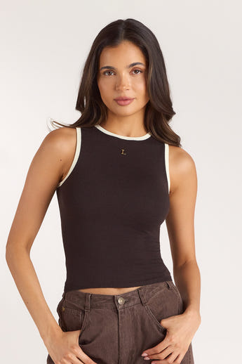 Knitted Vest Top - Chocolate alternate