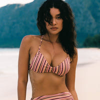 Sunstripe Bralette Bikini Top - Retro Stripe
